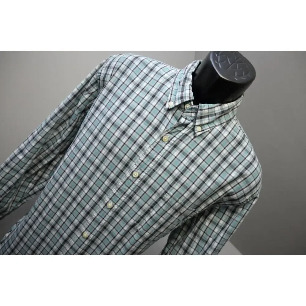 J Crew Dress Shirt Plaid Tailored Fit Long Sleeve Button‎ Up Casual Mens Large